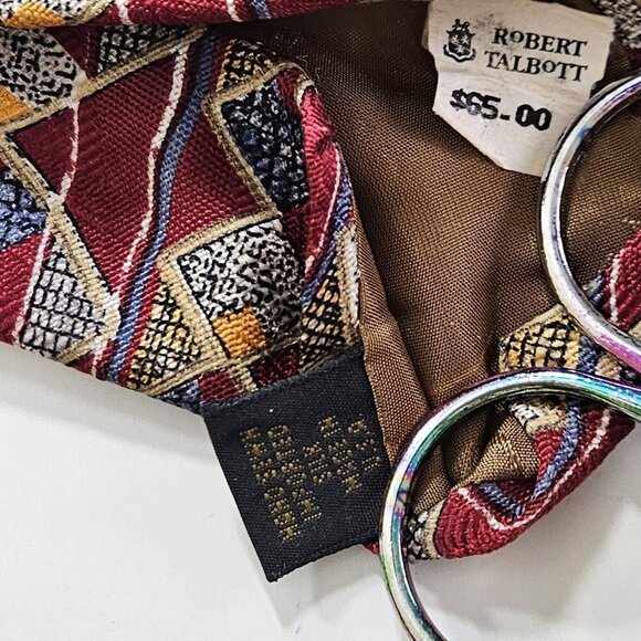 Robert Talbott Silk Tie Lot of 3 Multicolor Geo Hand Fan Designer USA Italy Boho - Picture 8 of 16